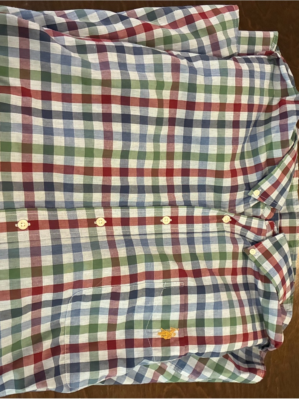 U.S. Polo Assn. Multicolor Plaid Button-Down Shirt (Red, Blue, Green, White)
